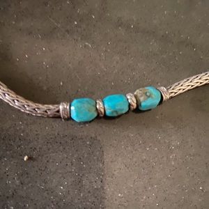 John Hardy Turquoise and Silver bracelet.  This is new without tags, 7”
